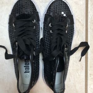 Balera high top black sequin shoes. Size 5 EUC